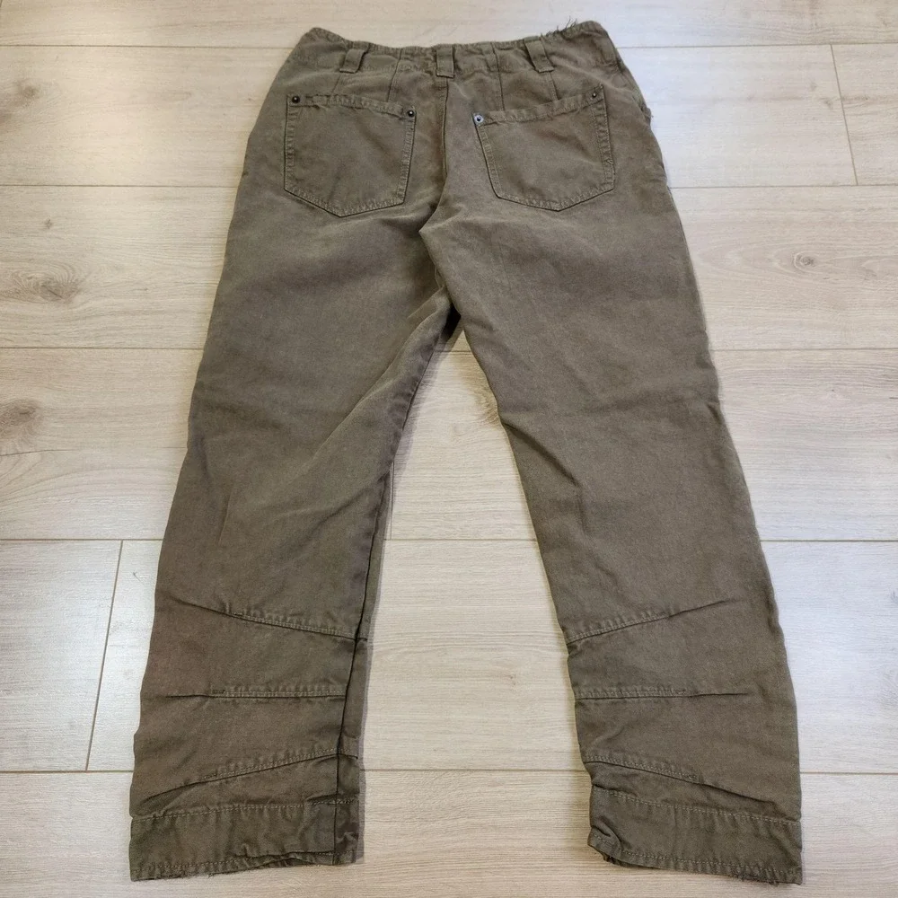We The Free Supersonic Pants Womens 0 Brown Cargo Twill Relaxed Utility Pockets - Picture 2 of 9